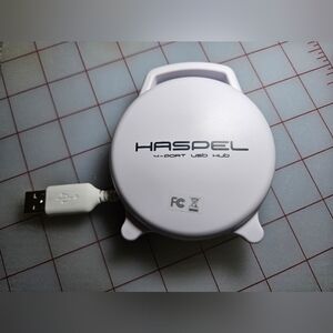 HASPEL 4-Port USB Hub in White